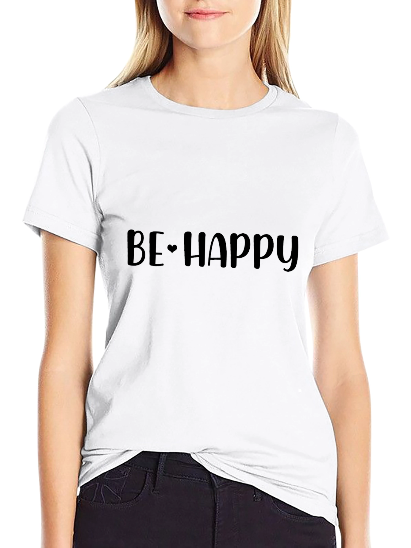 Be Happy Black T-Shirt - Casual Comfort