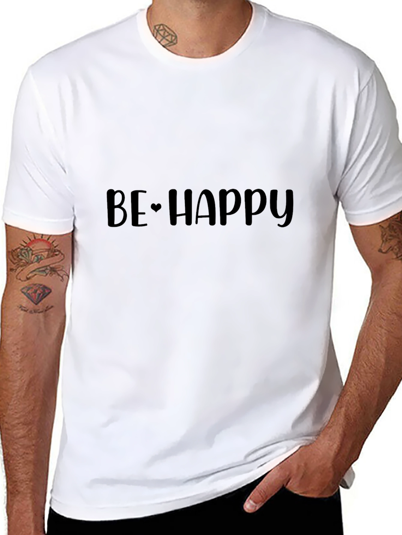 Be Happy Black T-Shirt - Casual Comfort