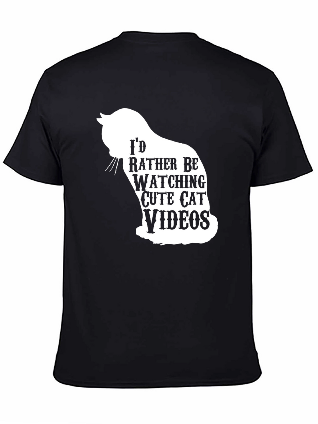 Cute Cat Videos Graphic T-Shirt - Black