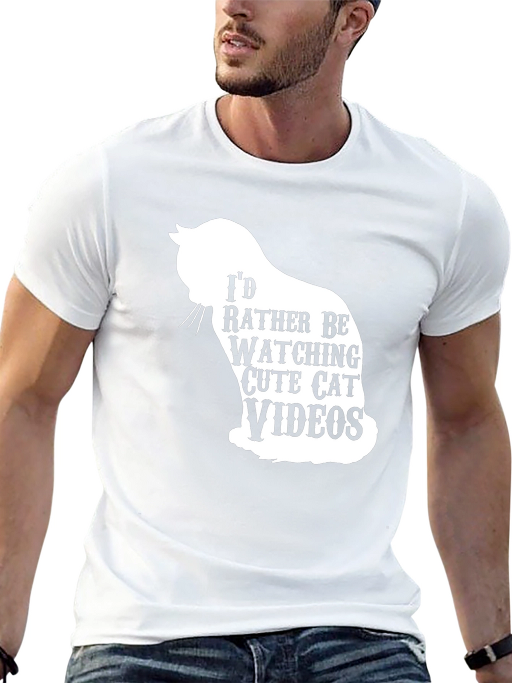 Cute Cat Videos Graphic T-Shirt - Black