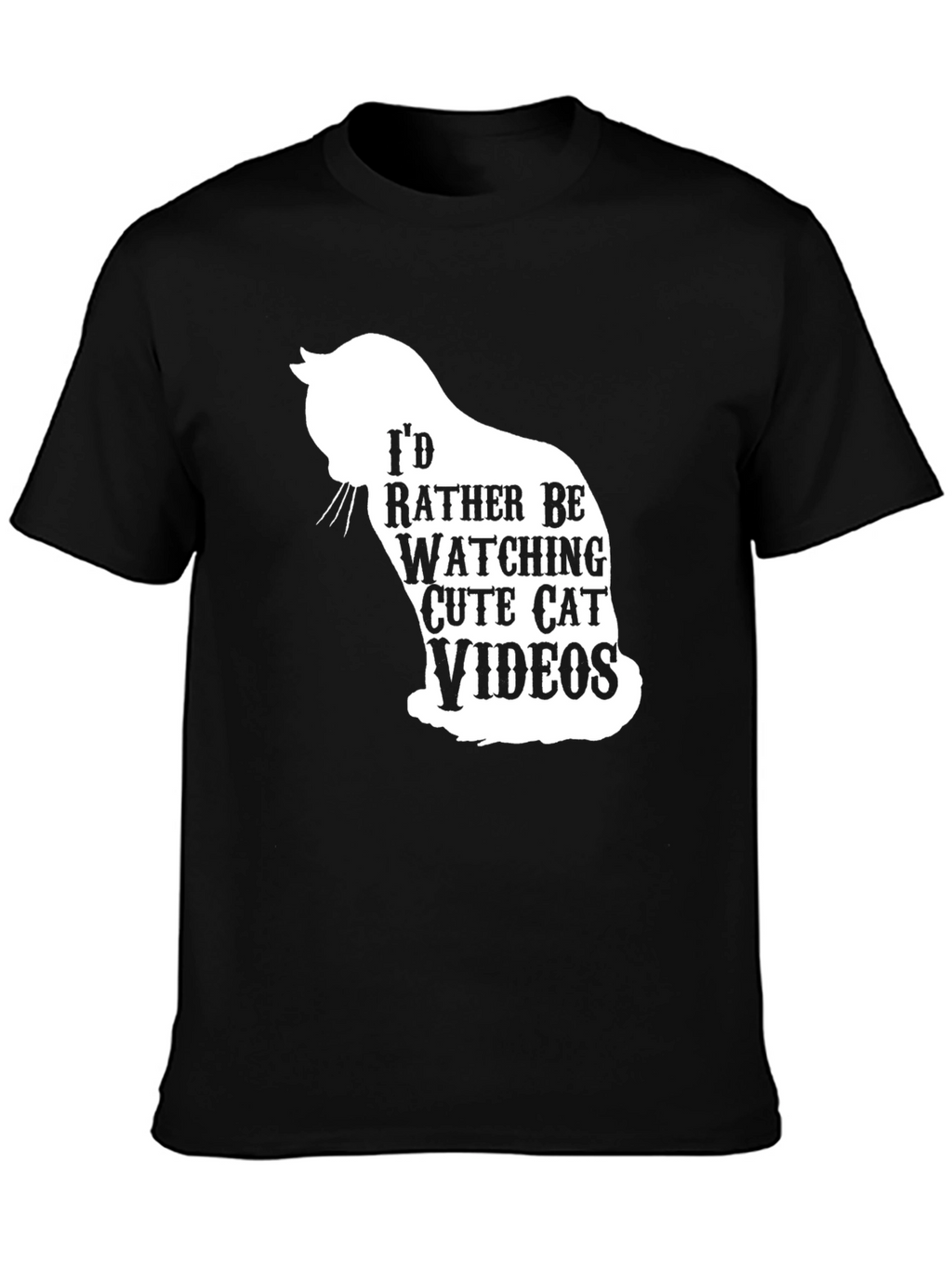 Cute Cat Videos Graphic T-Shirt - Black