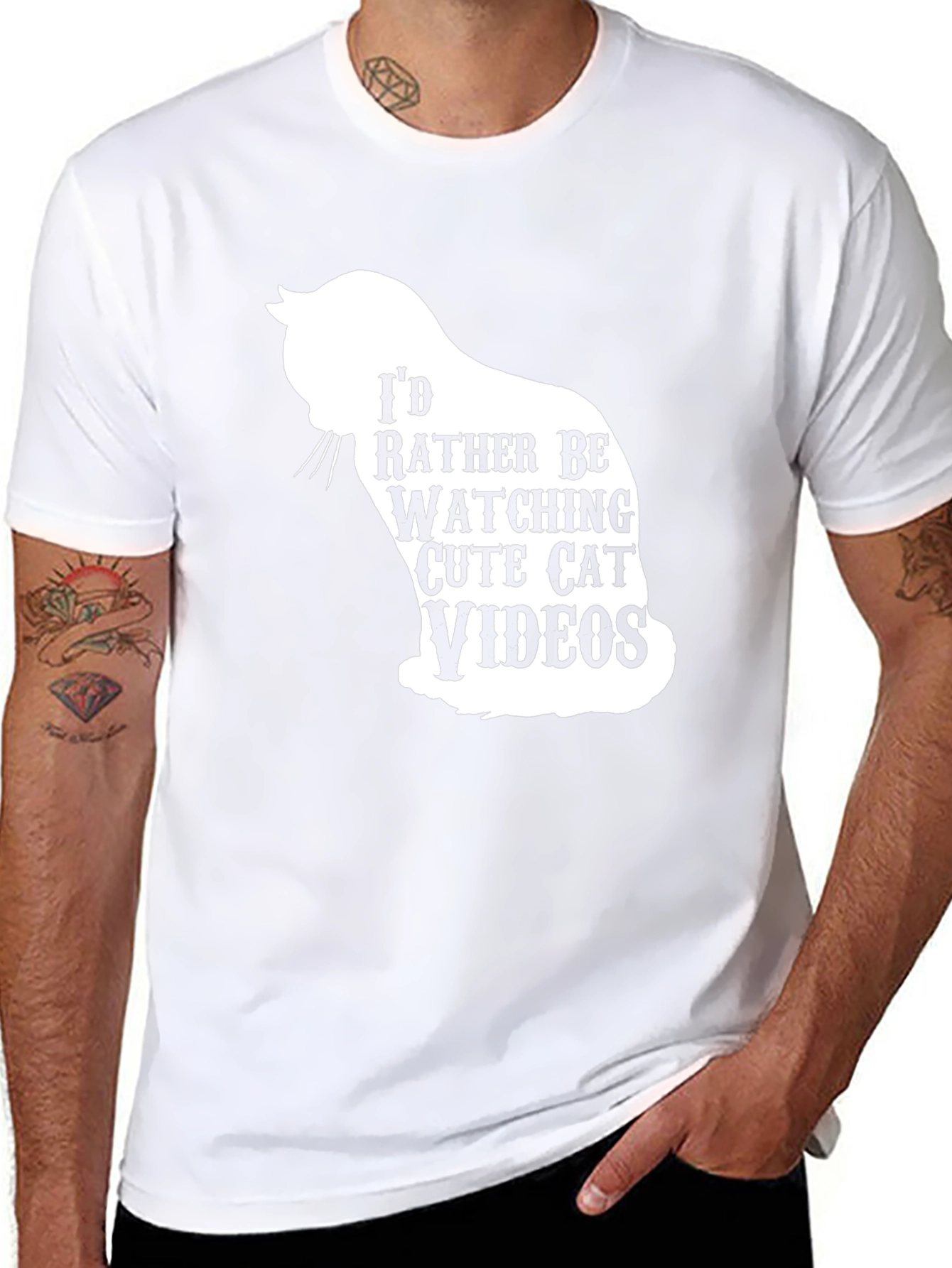 Cute Cat Videos Graphic T-Shirt - Black