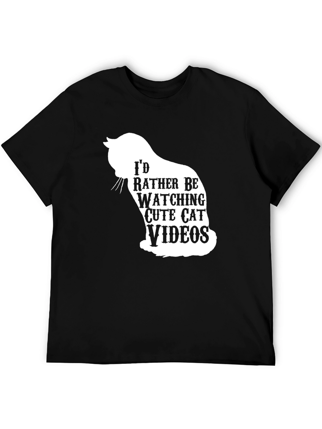 Cute Cat Videos Graphic T-Shirt - Black