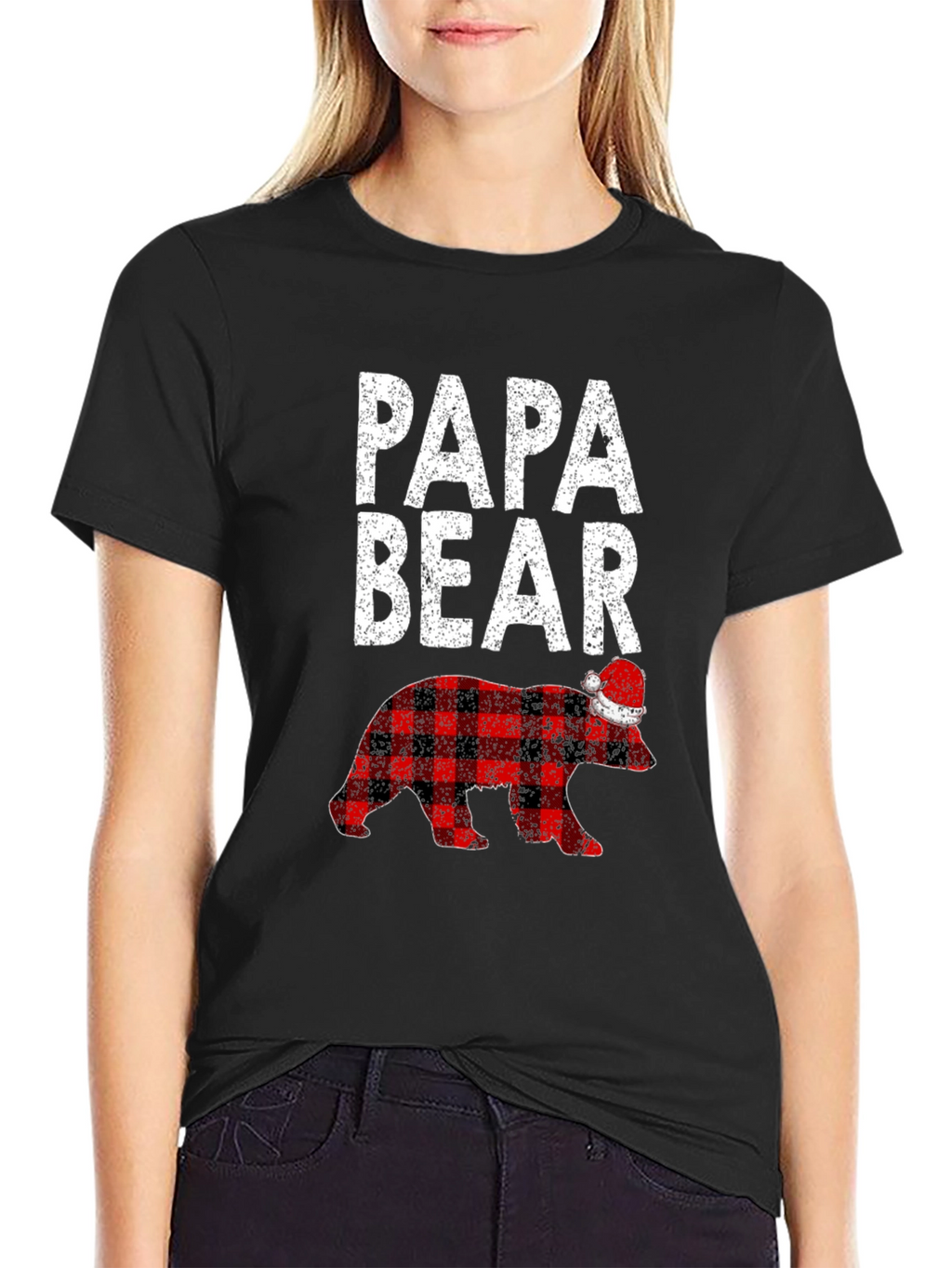 Papa Bear Plaid Christmas T-Shirt
