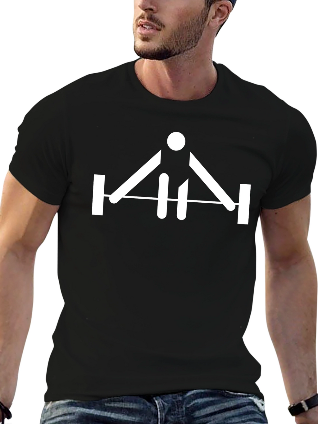 Modern Graphic Tee - Black Cotton Blend