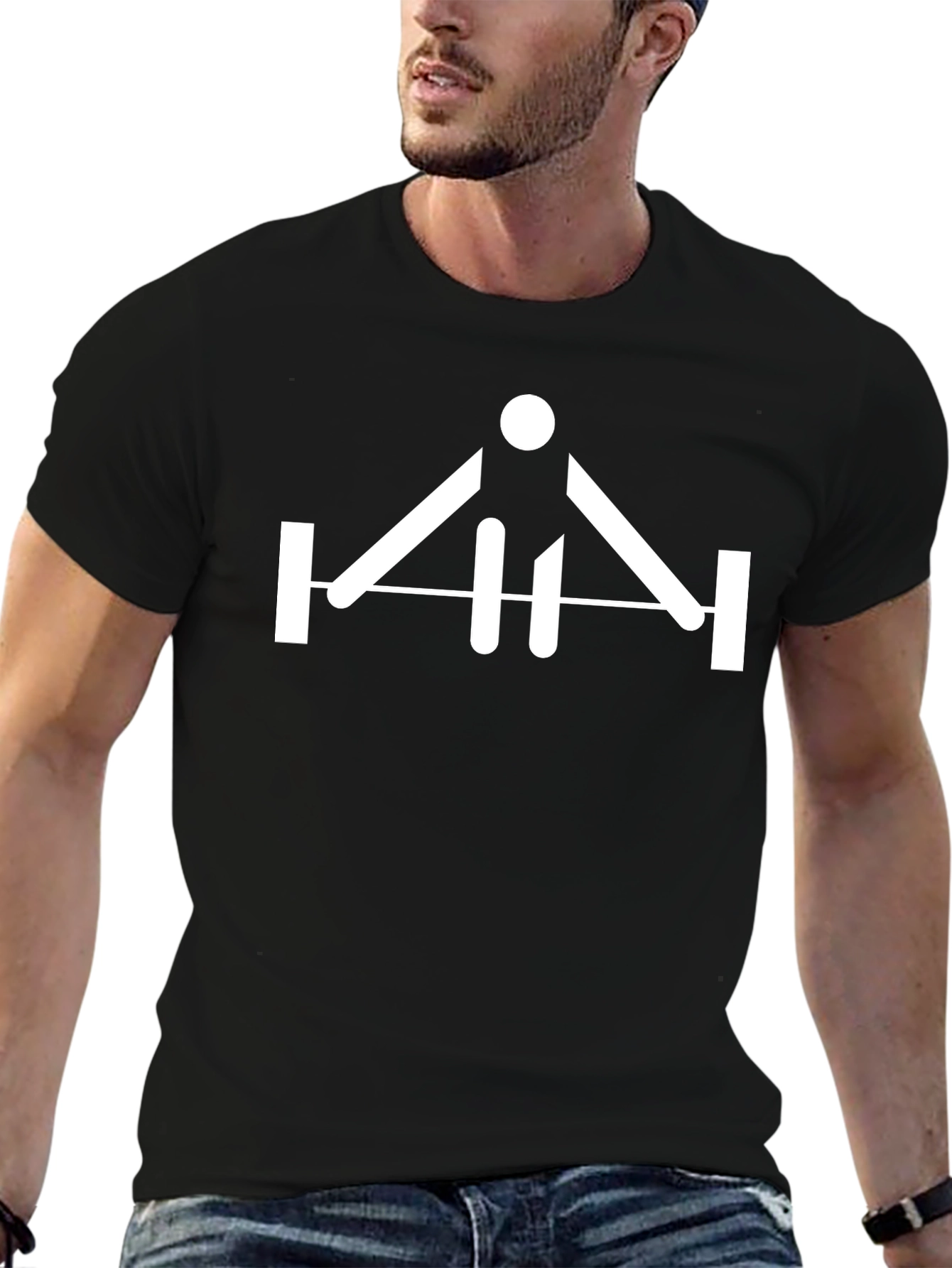 Modern Graphic Tee - Black Cotton Blend