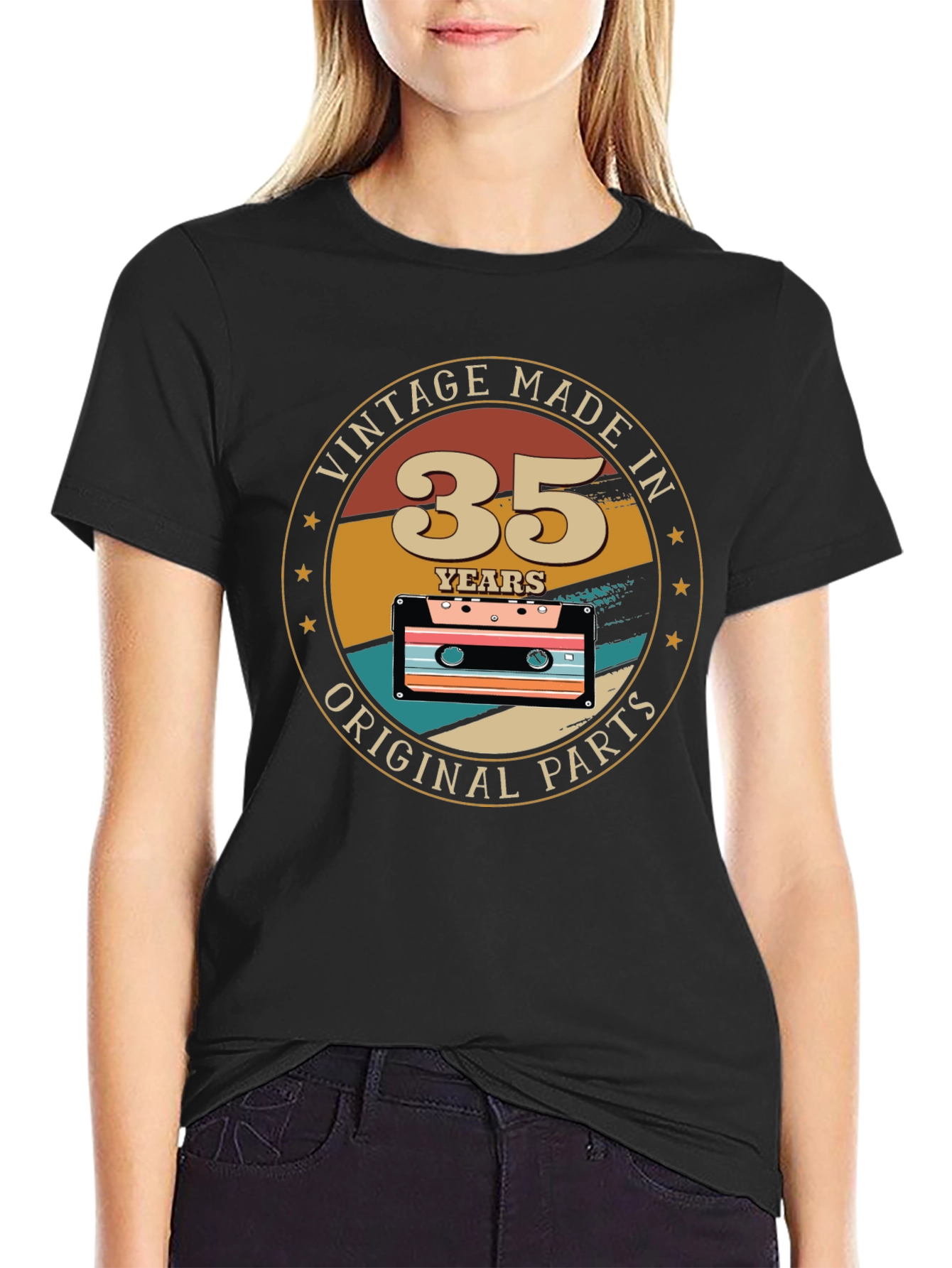 Vintage Made In 35 Years Original Parts Cassette T-Shirt