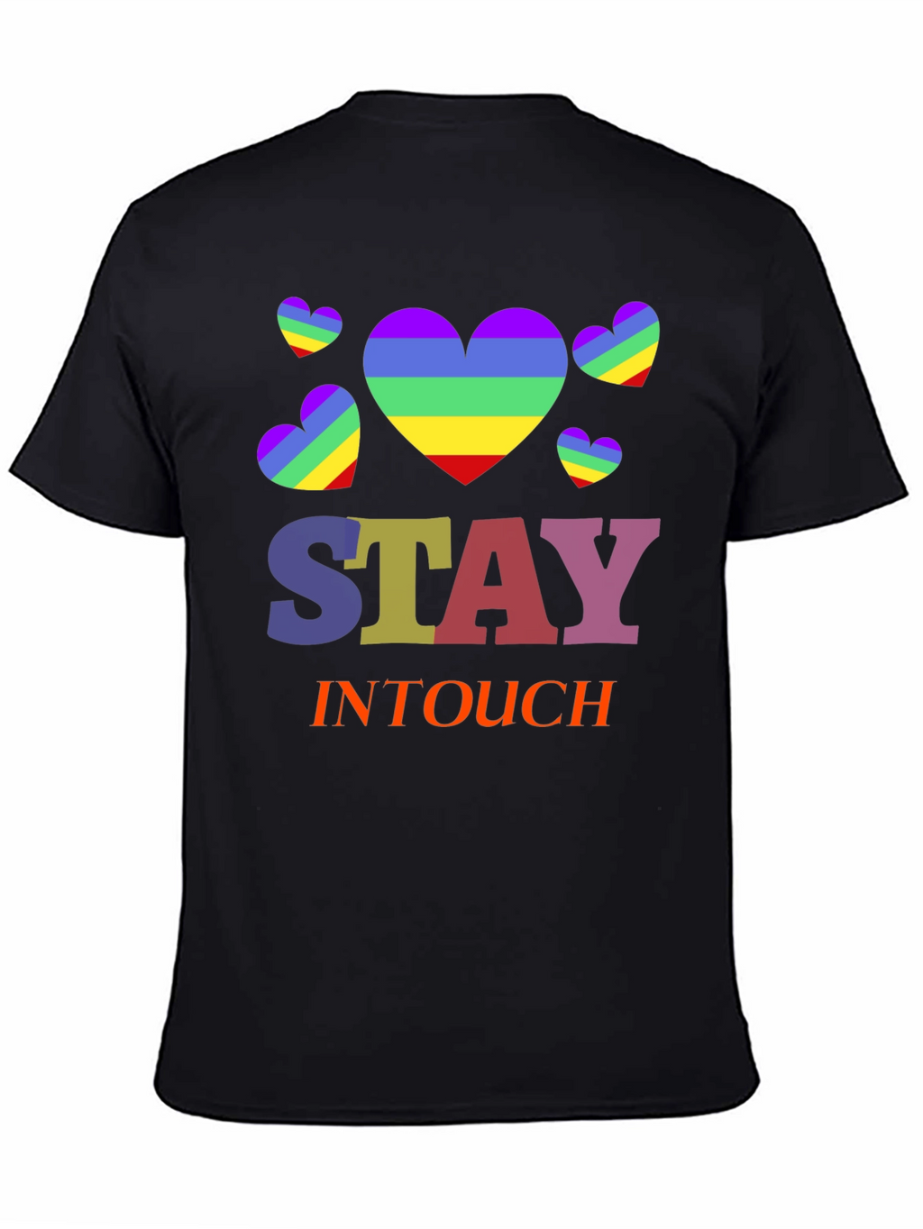 Rainbow Heart Stay In Touch T-Shirt