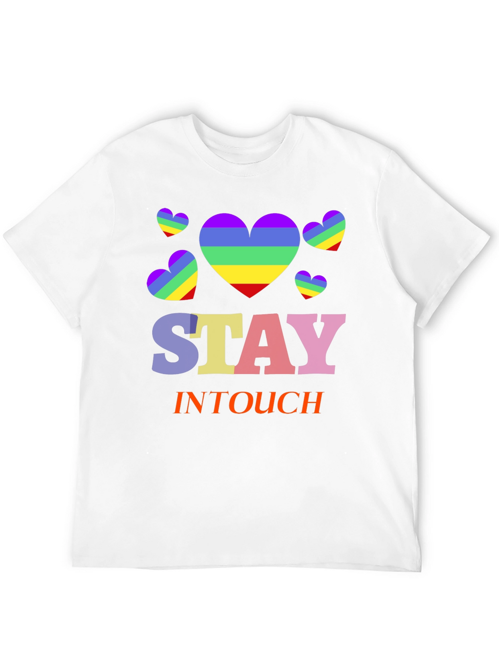 Rainbow Heart Stay In Touch T-Shirt