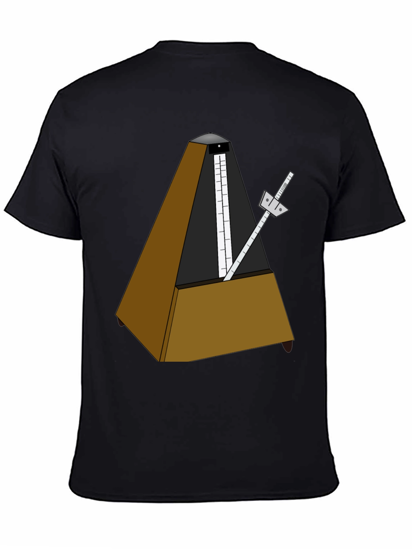Musical Metronome Graphic Tee - Black Cotton Shirt