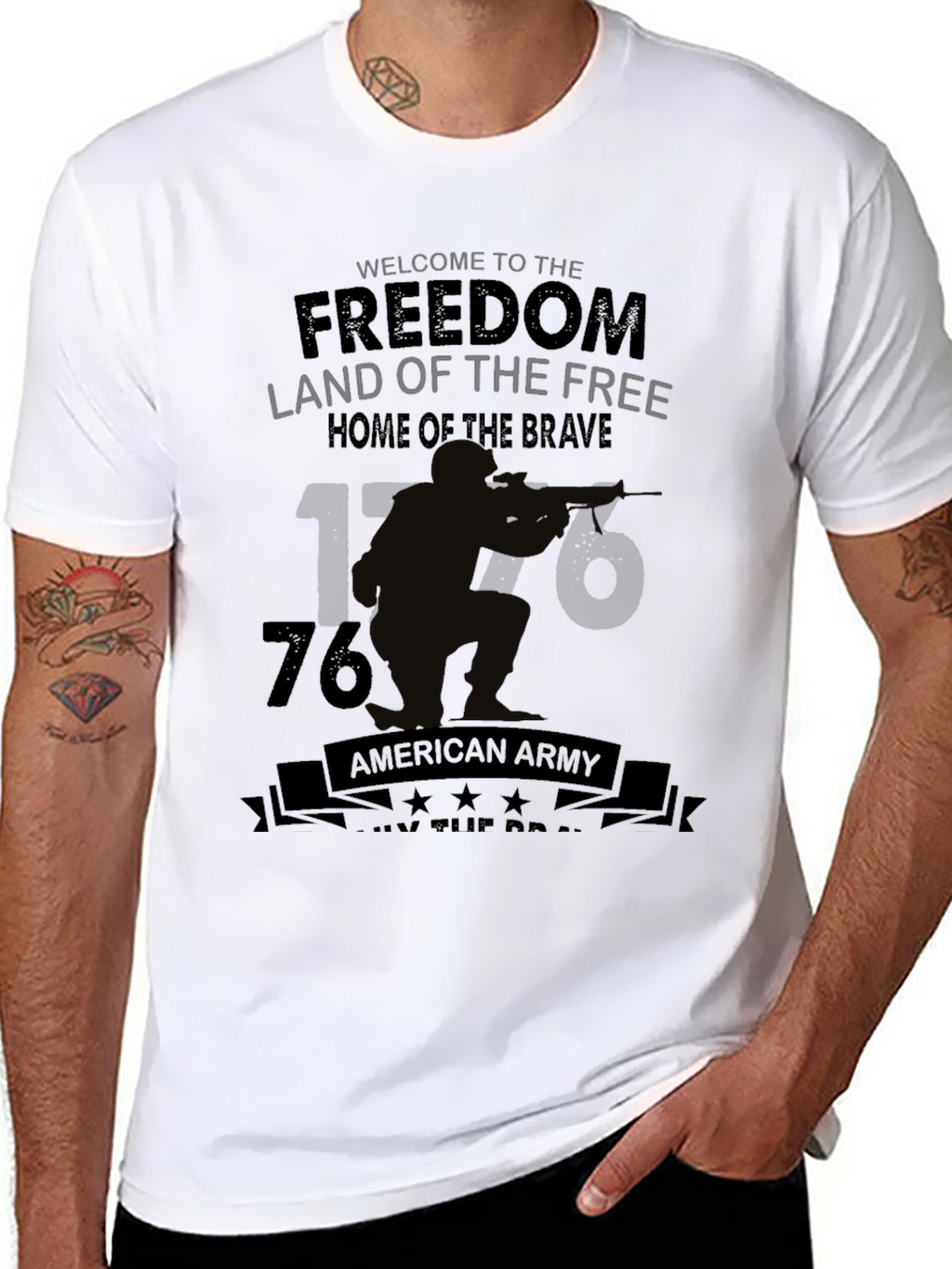 Freedom Land T-Shirt - American Army Patriotic Tee