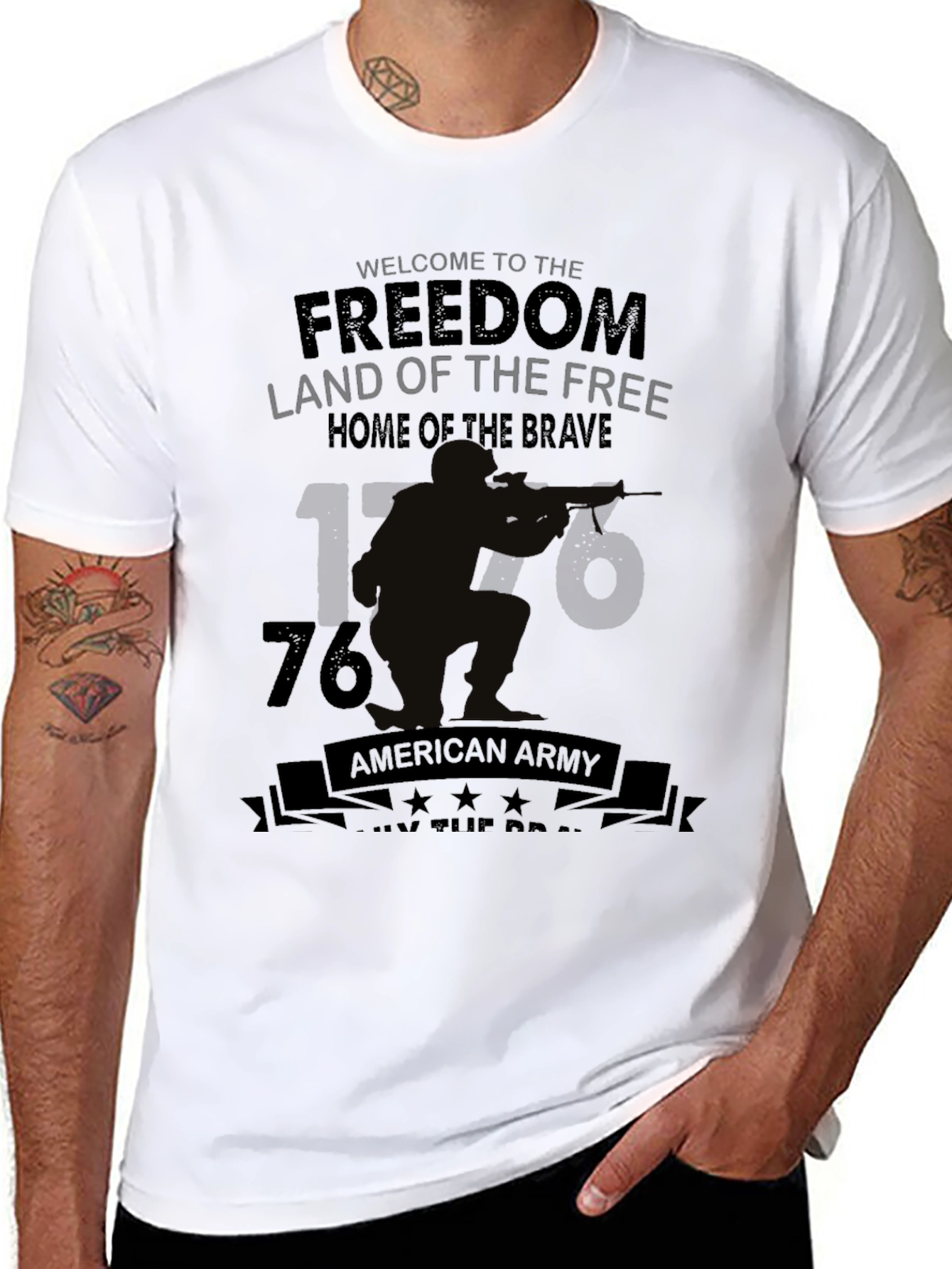Freedom Land T-Shirt - American Army Patriotic Tee