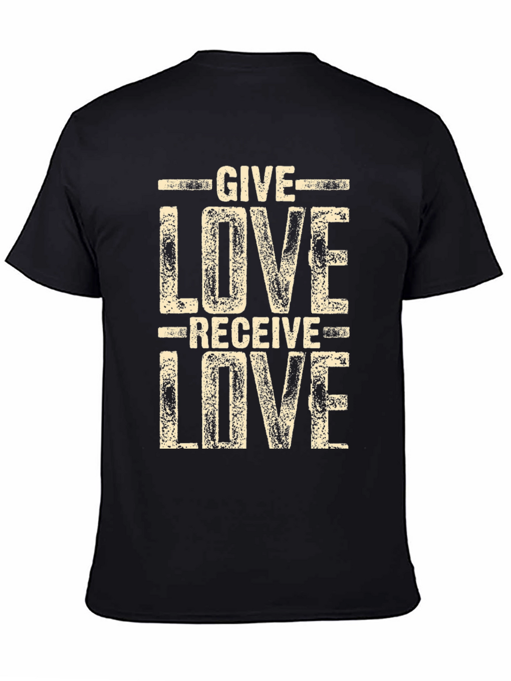 Give Love Receive Love Black Graphic Tee