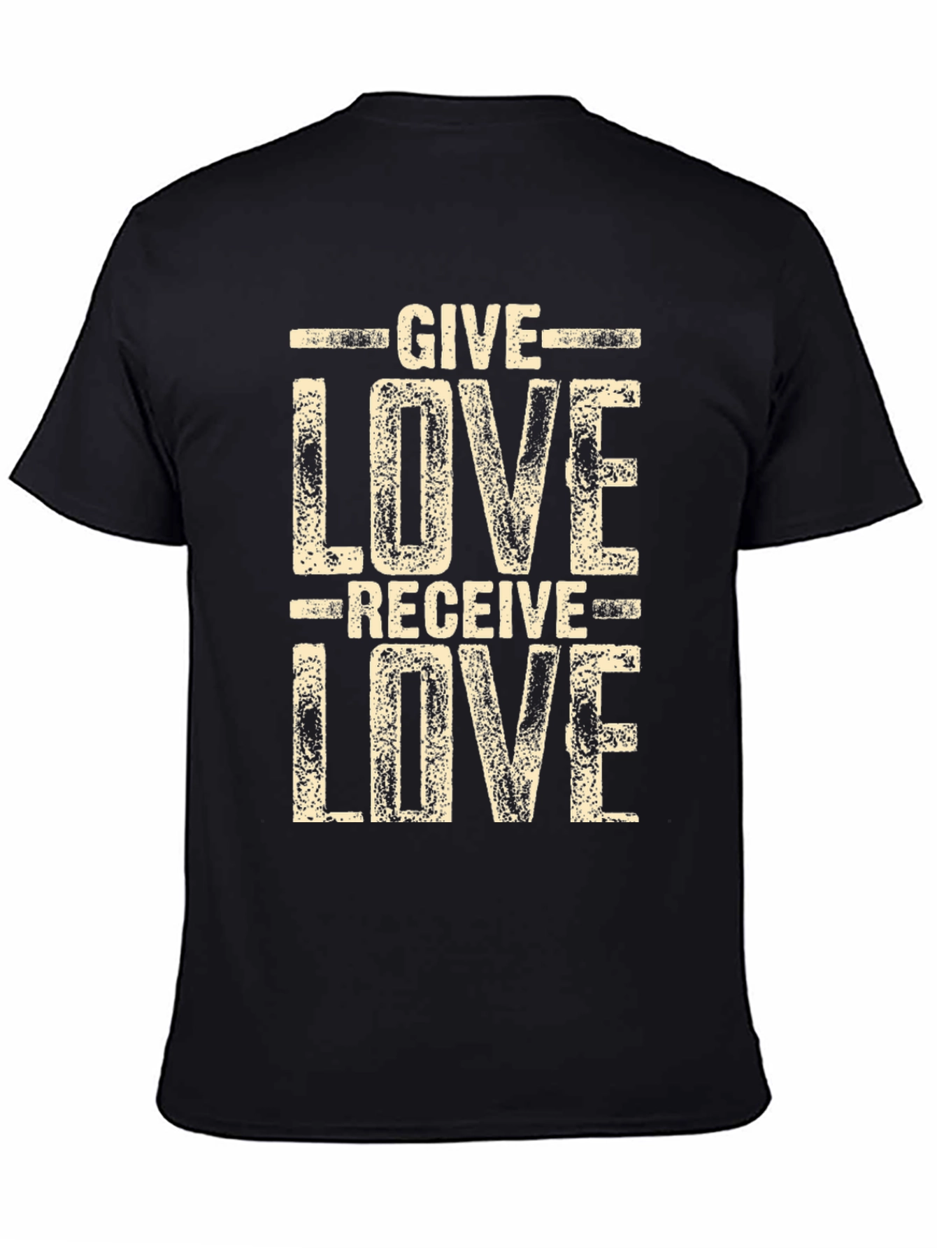 Give Love Receive Love Black Graphic Tee