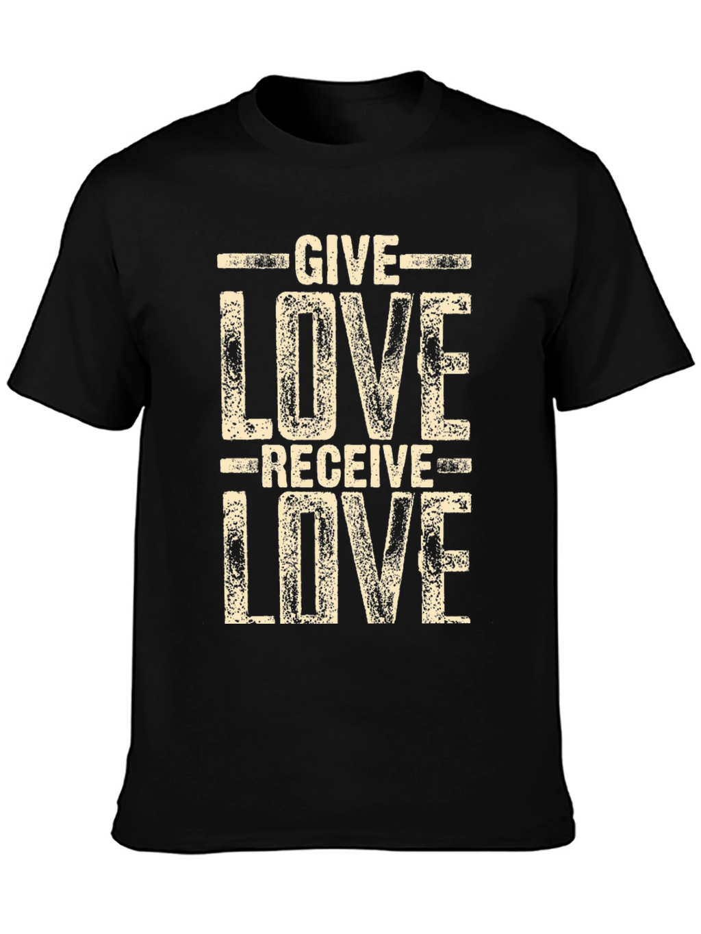 Give Love Receive Love Black Graphic Tee