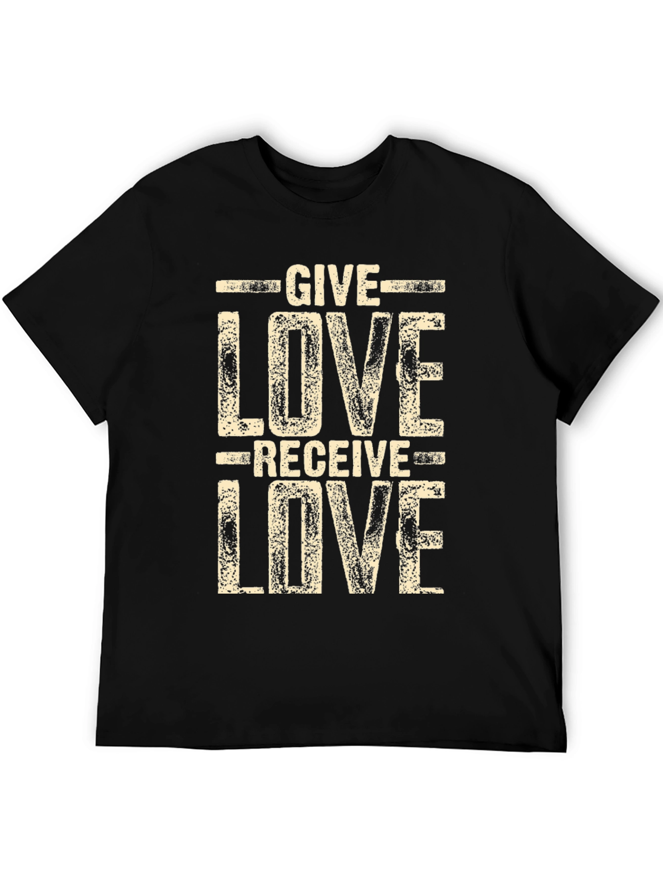 Give Love Receive Love Black Graphic Tee