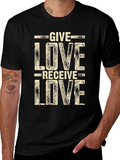 Give Love Receive Love Black Graphic Tee
