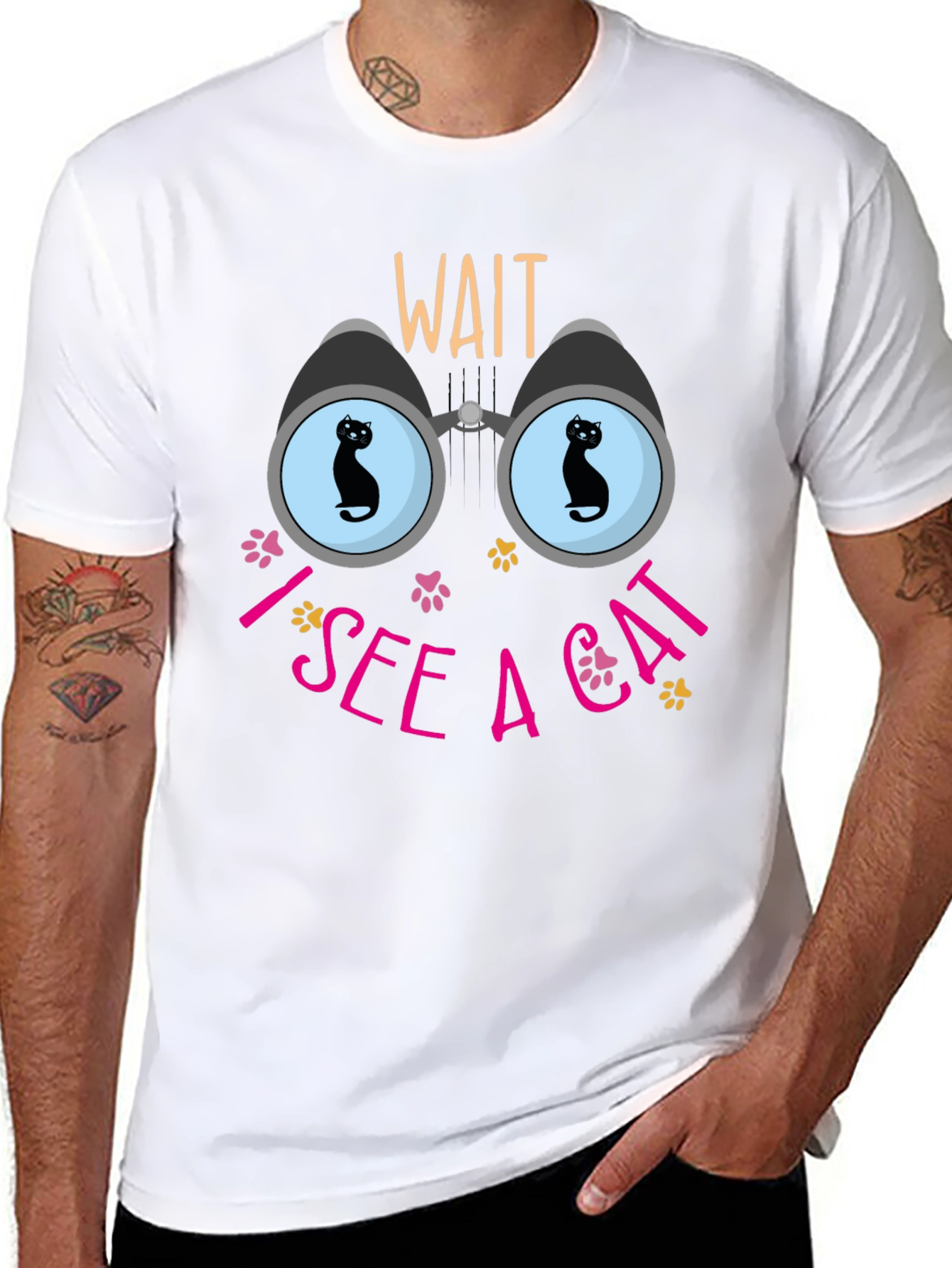 Wait I See a Cat Graphic T-Shirt