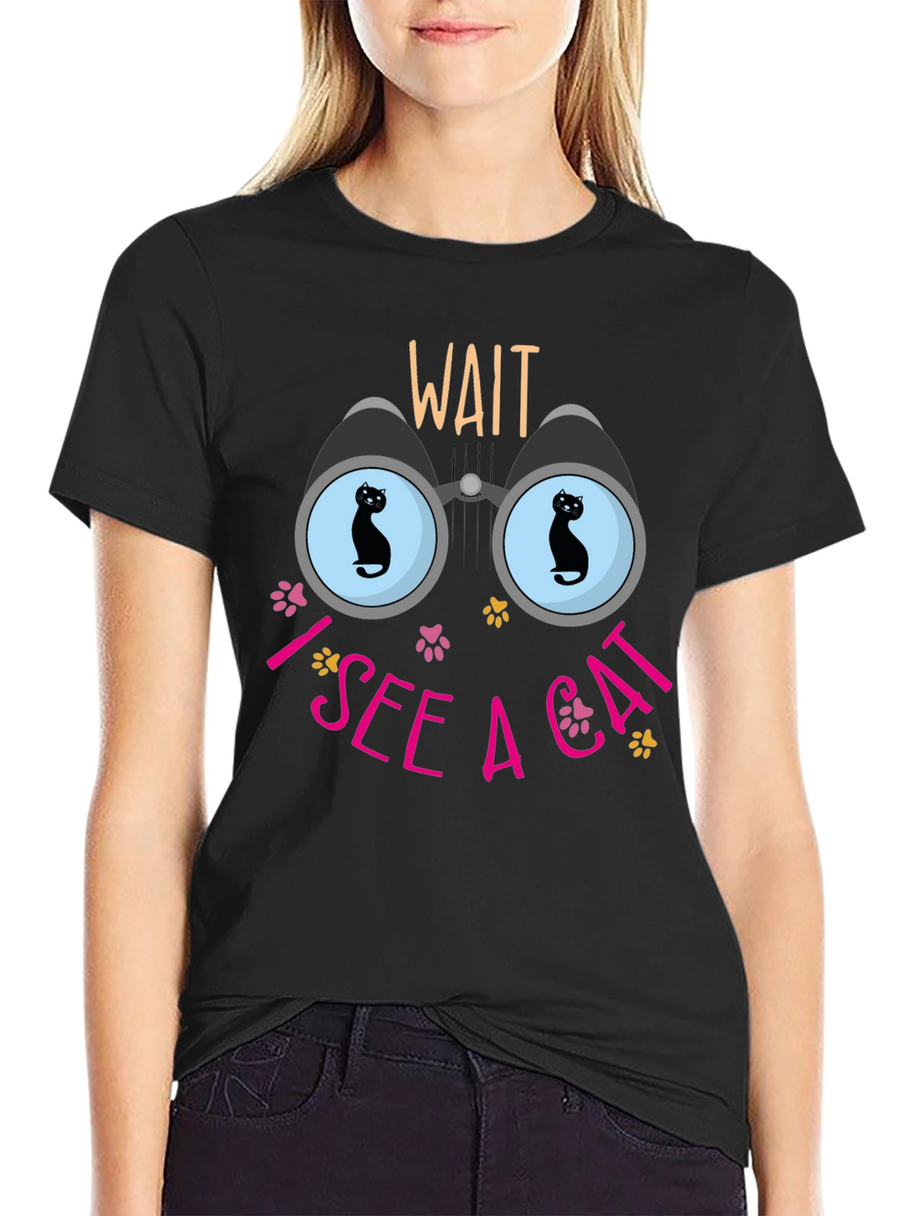 Wait I See a Cat Graphic T-Shirt