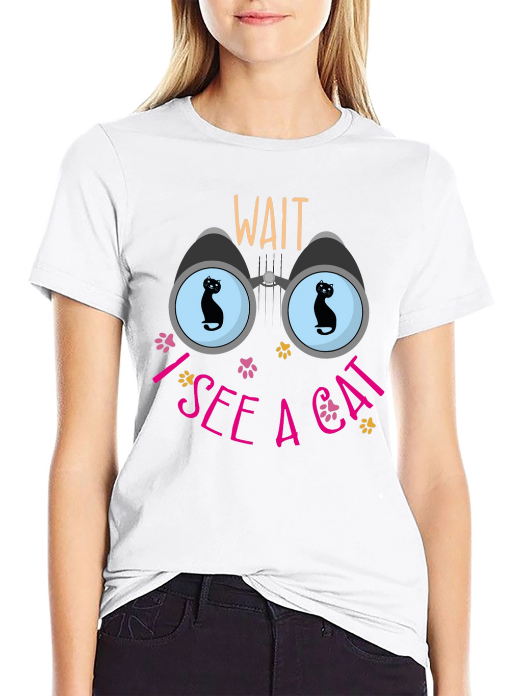 Wait I See a Cat Graphic T-Shirt