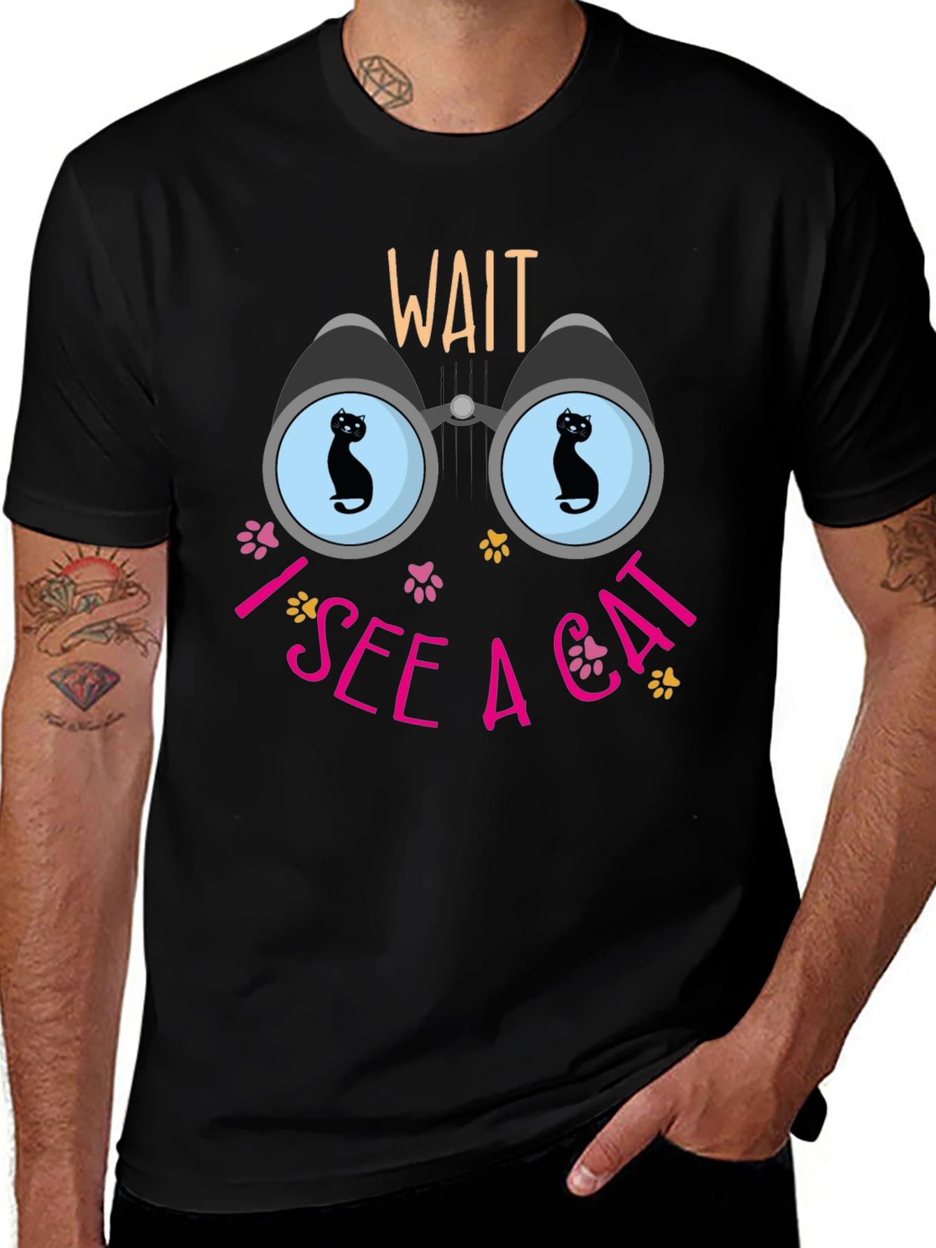 Wait I See a Cat Graphic T-Shirt