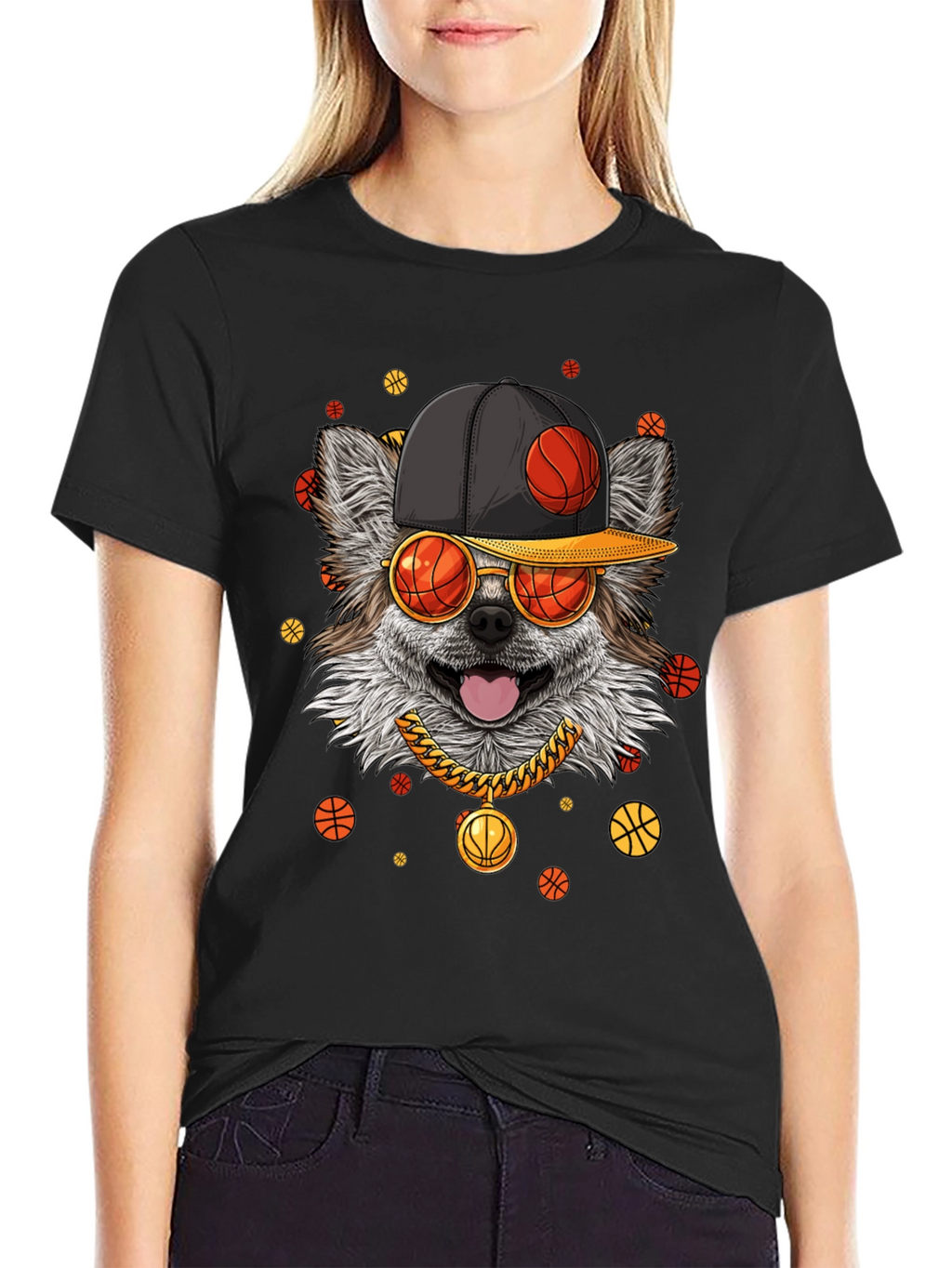 Cool Dog Basketball Graphic Tee
