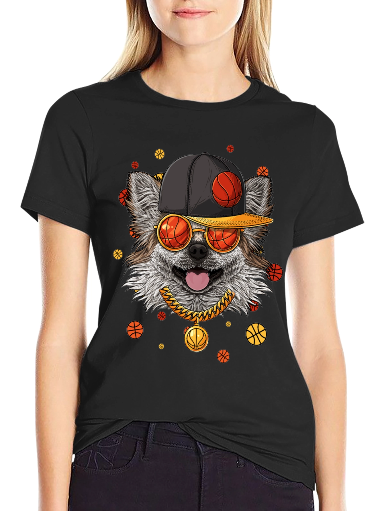 Cool Dog Basketball Graphic Tee