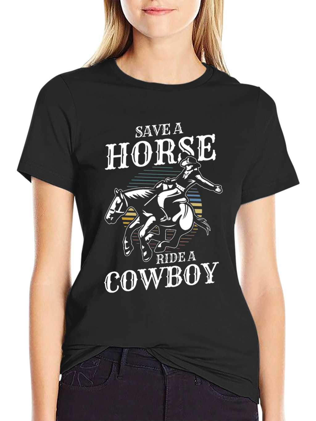 Save a Horse Ride a Cowboy Black T-Shirt