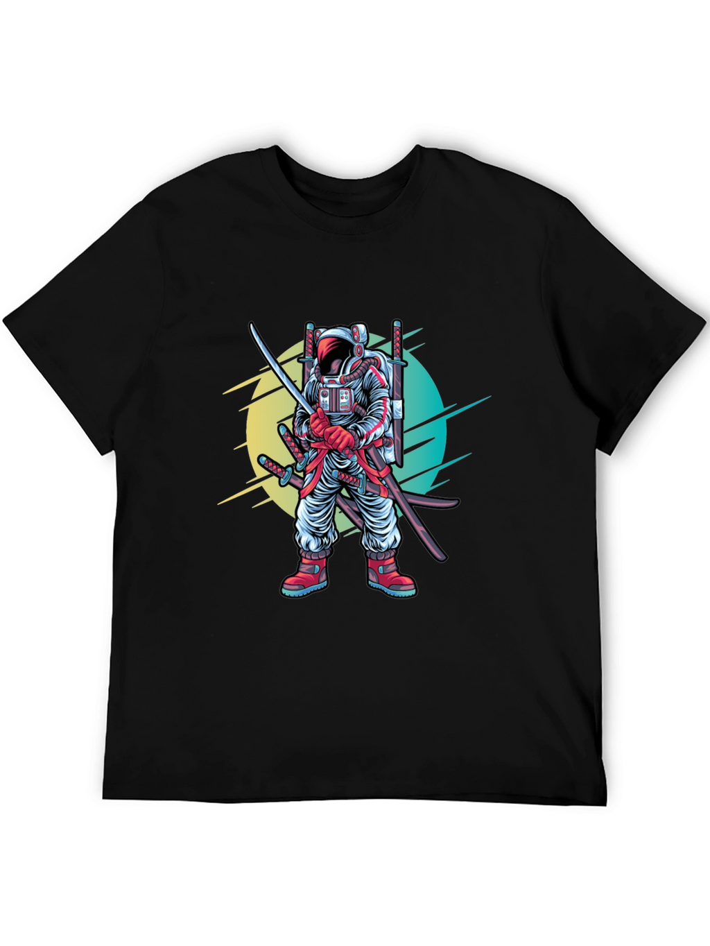Astronaut Samurai Graphic T-Shirt - Sci-Fi Ninja Tee