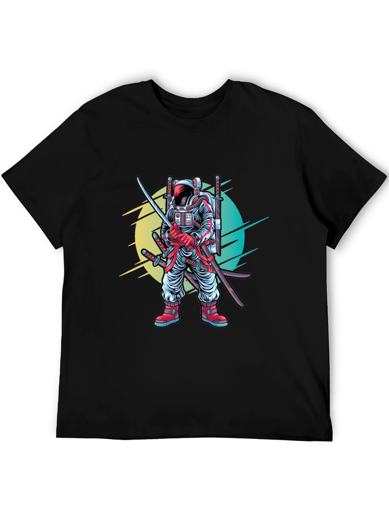 Astronaut Samurai Graphic T-Shirt - Sci-Fi Ninja Tee