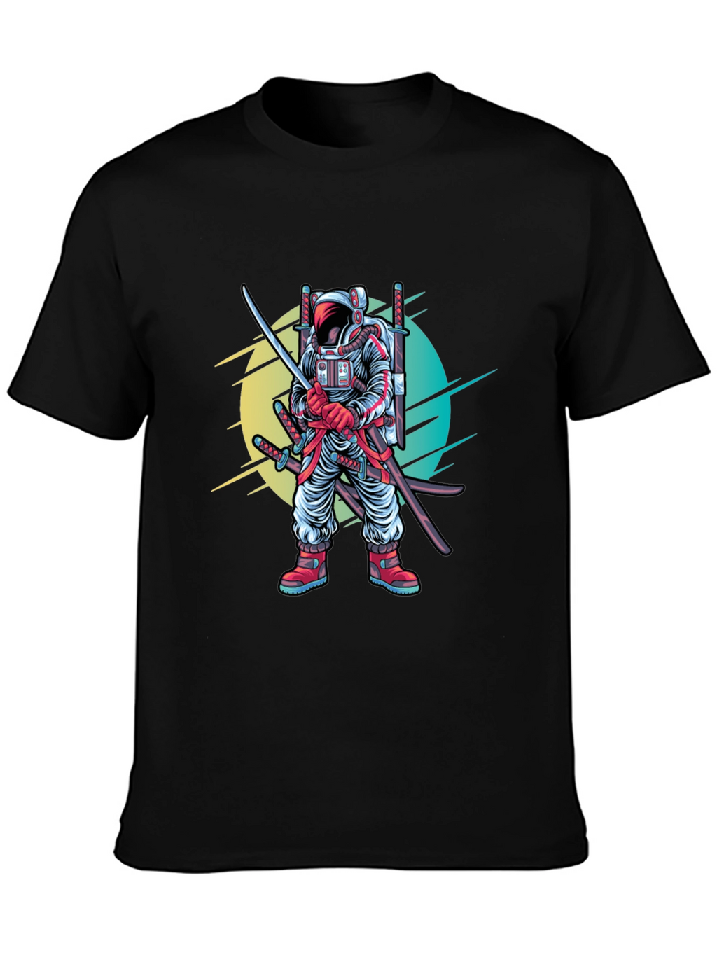 Astronaut Samurai Graphic T-Shirt - Sci-Fi Ninja Tee
