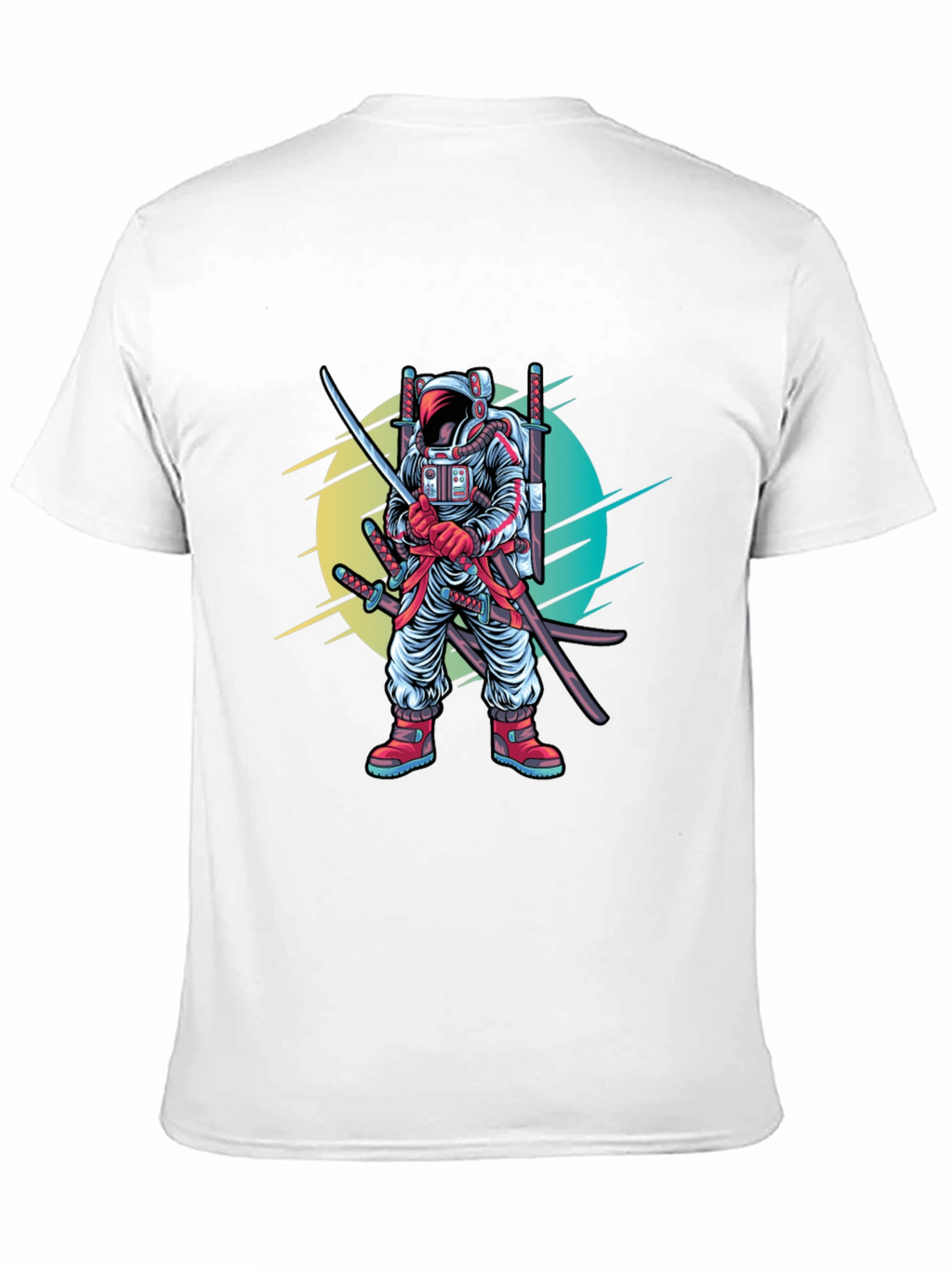 Astronaut Samurai Graphic T-Shirt - Sci-Fi Ninja Tee