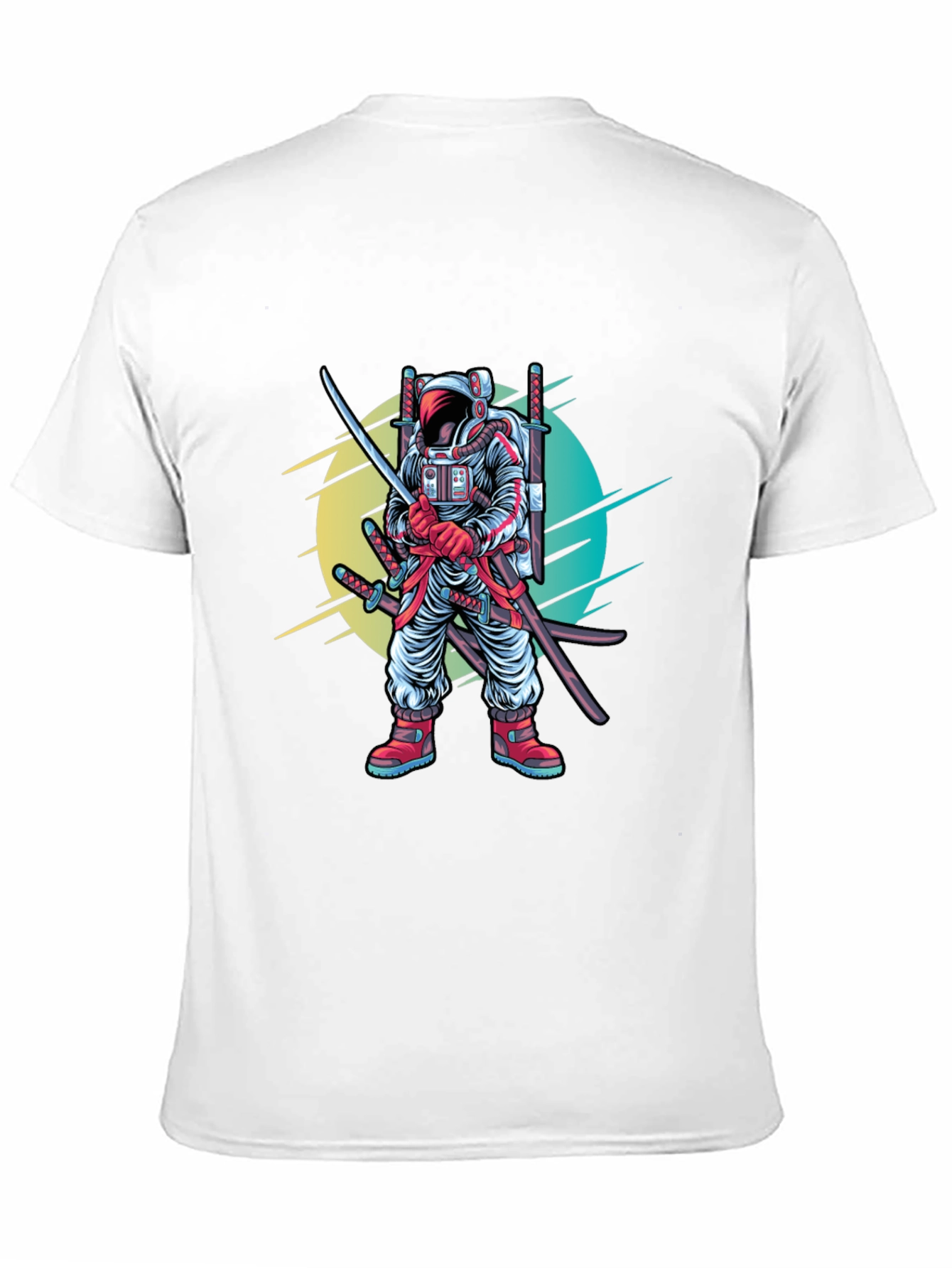 Astronaut Samurai Graphic T-Shirt - Sci-Fi Ninja Tee