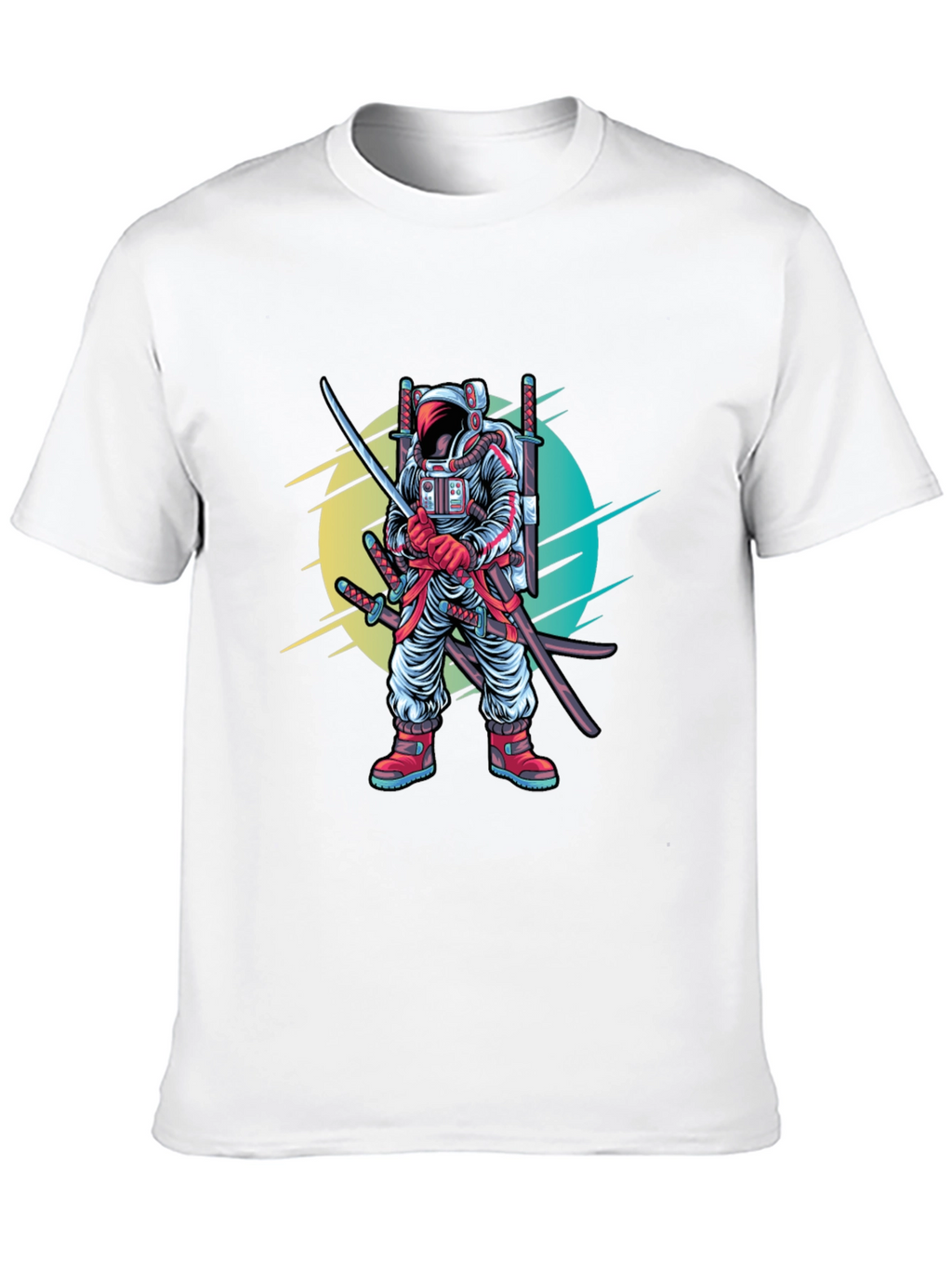 Astronaut Samurai Graphic T-Shirt - Sci-Fi Ninja Tee