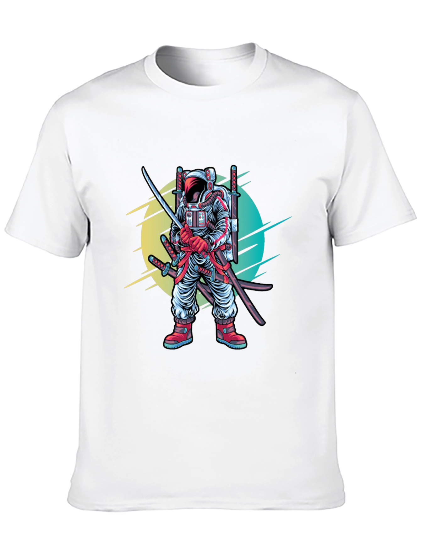 Astronaut Samurai Graphic T-Shirt - Sci-Fi Ninja Tee