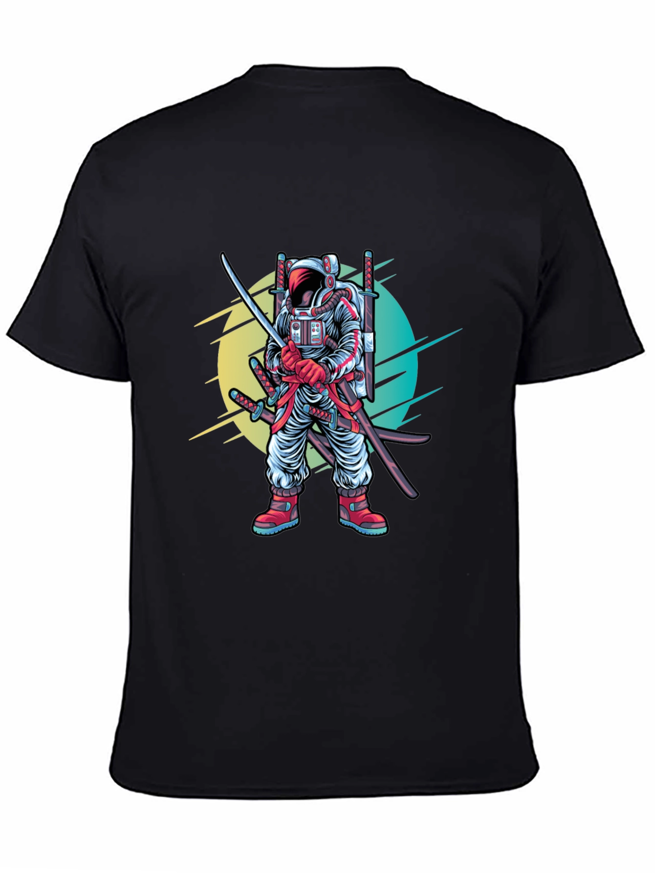 Astronaut Samurai Graphic T-Shirt - Sci-Fi Ninja Tee