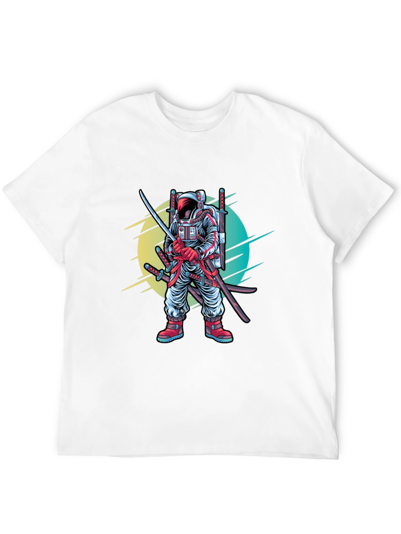 Astronaut Samurai Graphic T-Shirt - Sci-Fi Ninja Tee