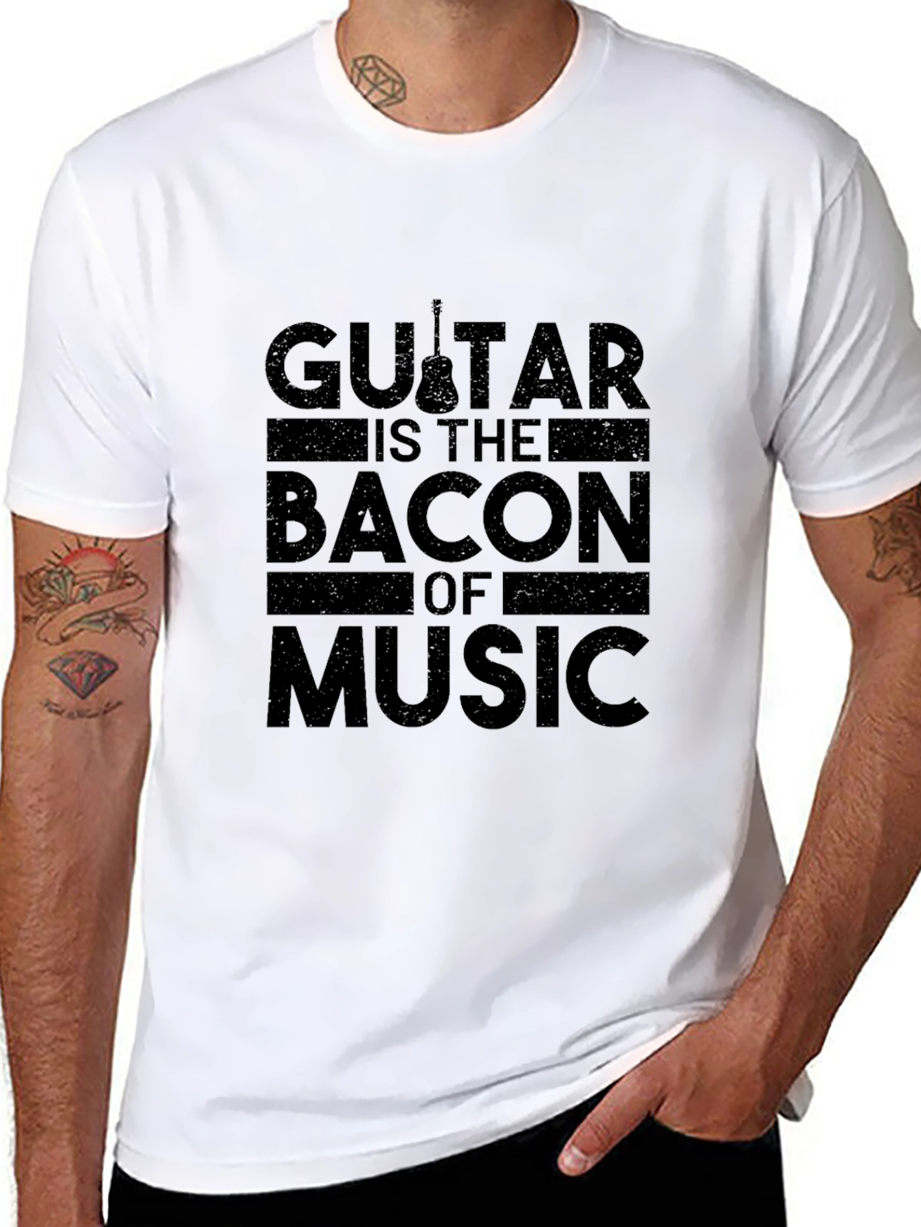 Guitar is the Bacon of Music Graphic T-Shirt