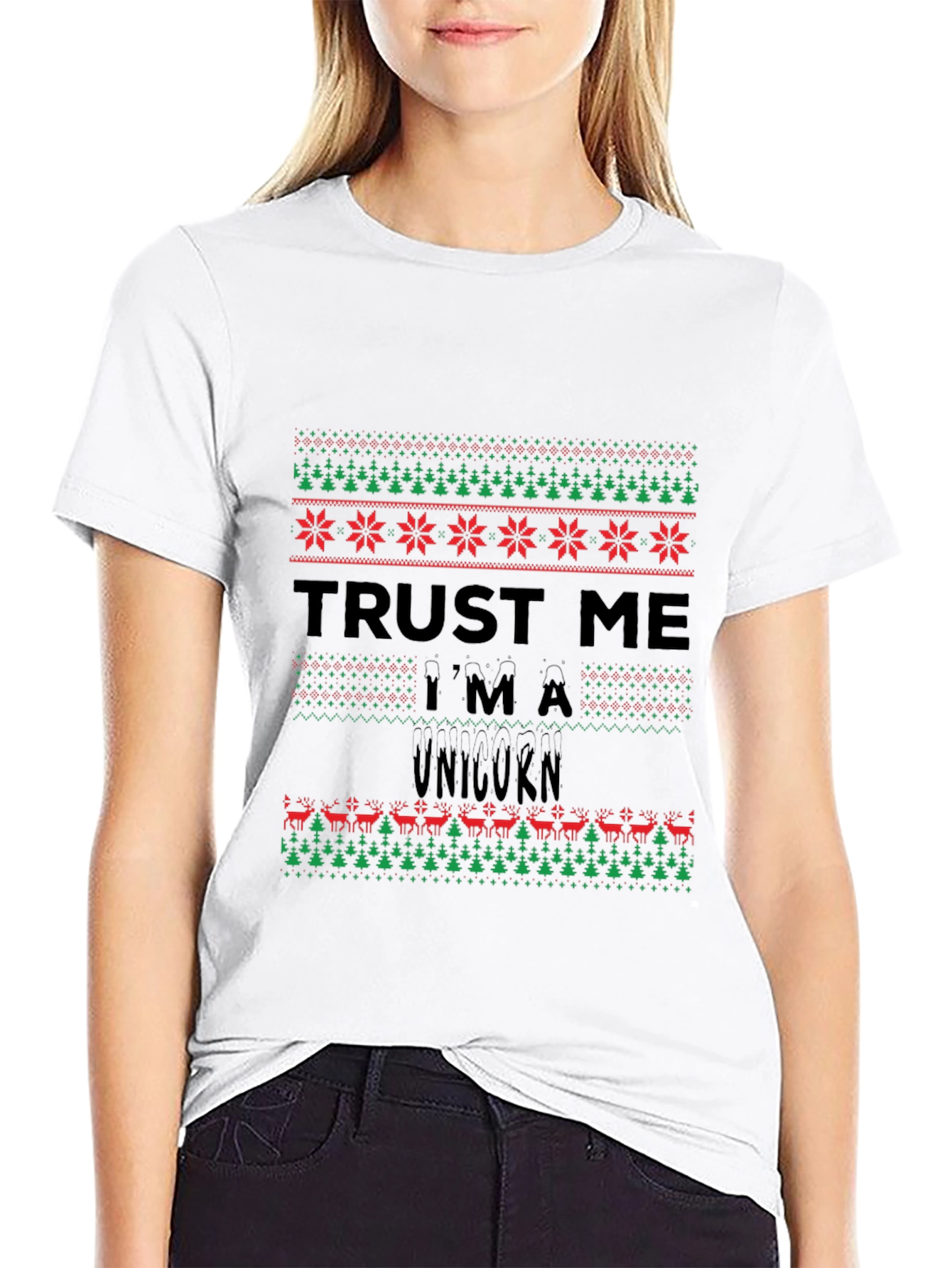 Trust Me Im a Unicorn Ugly Christmas Sweater T-Shirt