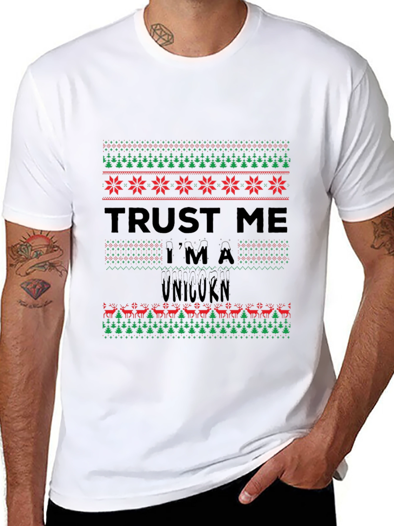 Trust Me Im a Unicorn Ugly Christmas Sweater T-Shirt