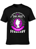 Women Born in February T-Shirt Queen Silhouette Tee
