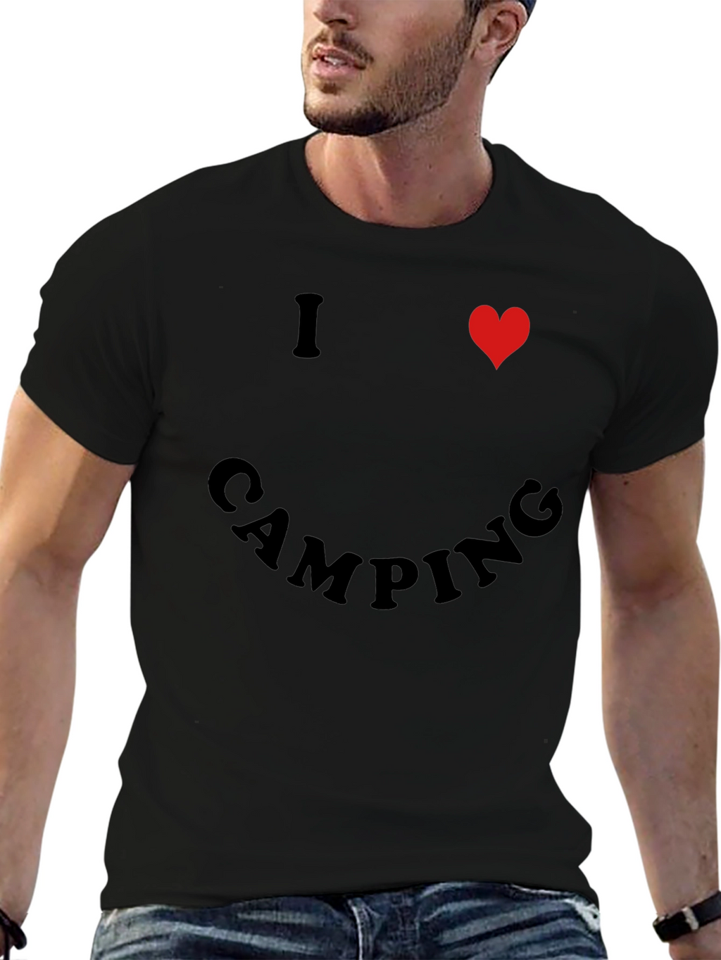 I Heart Camping Black T-Shirt