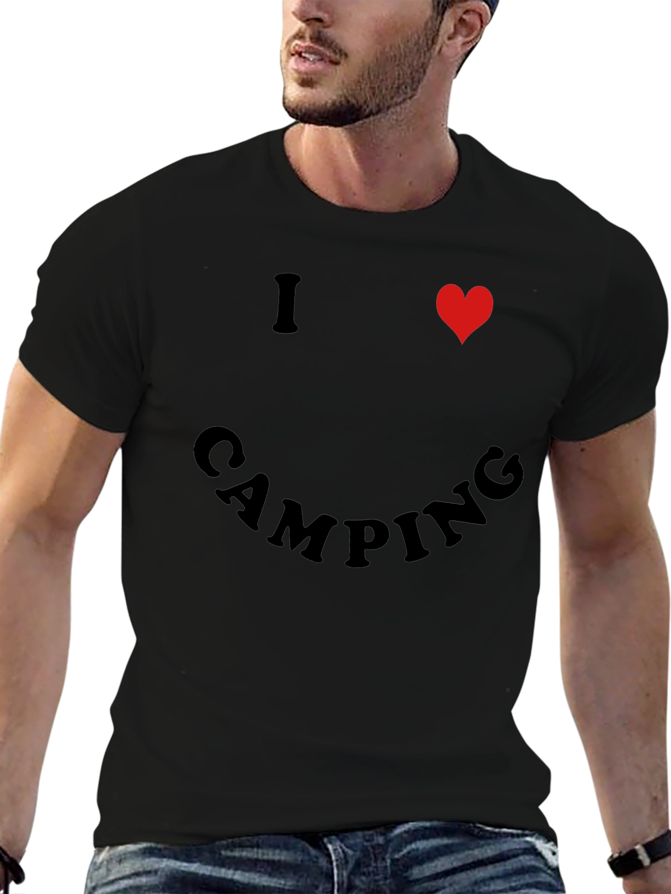 I Heart Camping Black T-Shirt