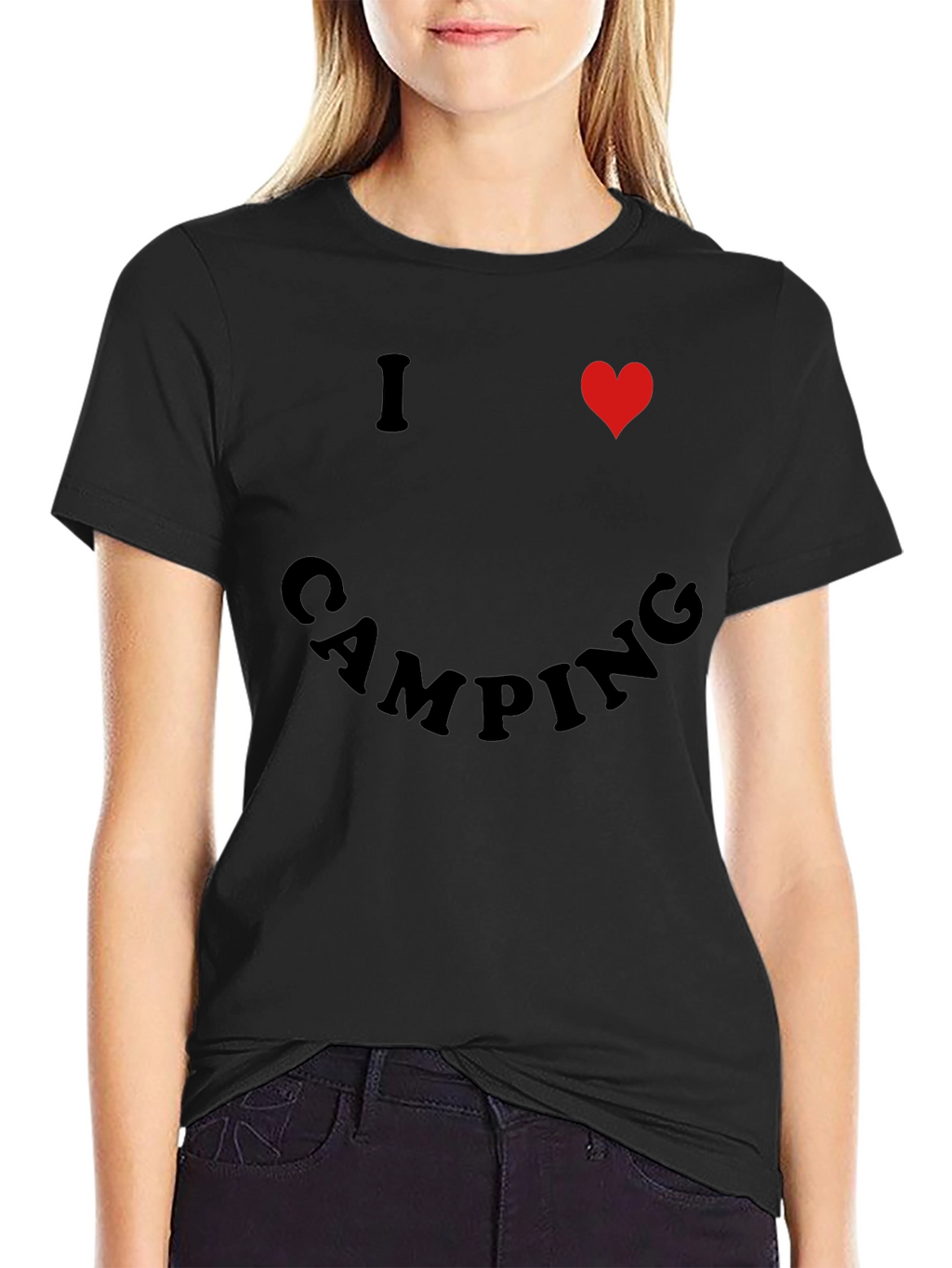 I Heart Camping Black T-Shirt