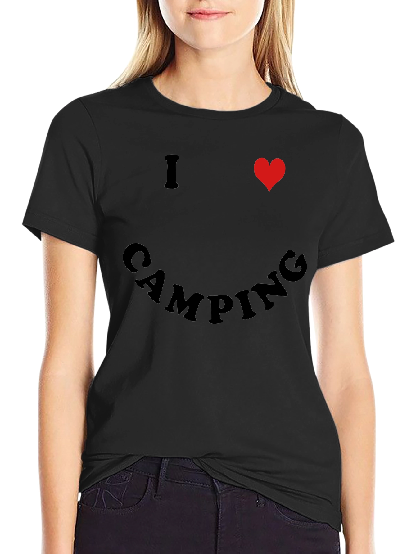 I Heart Camping Black T-Shirt