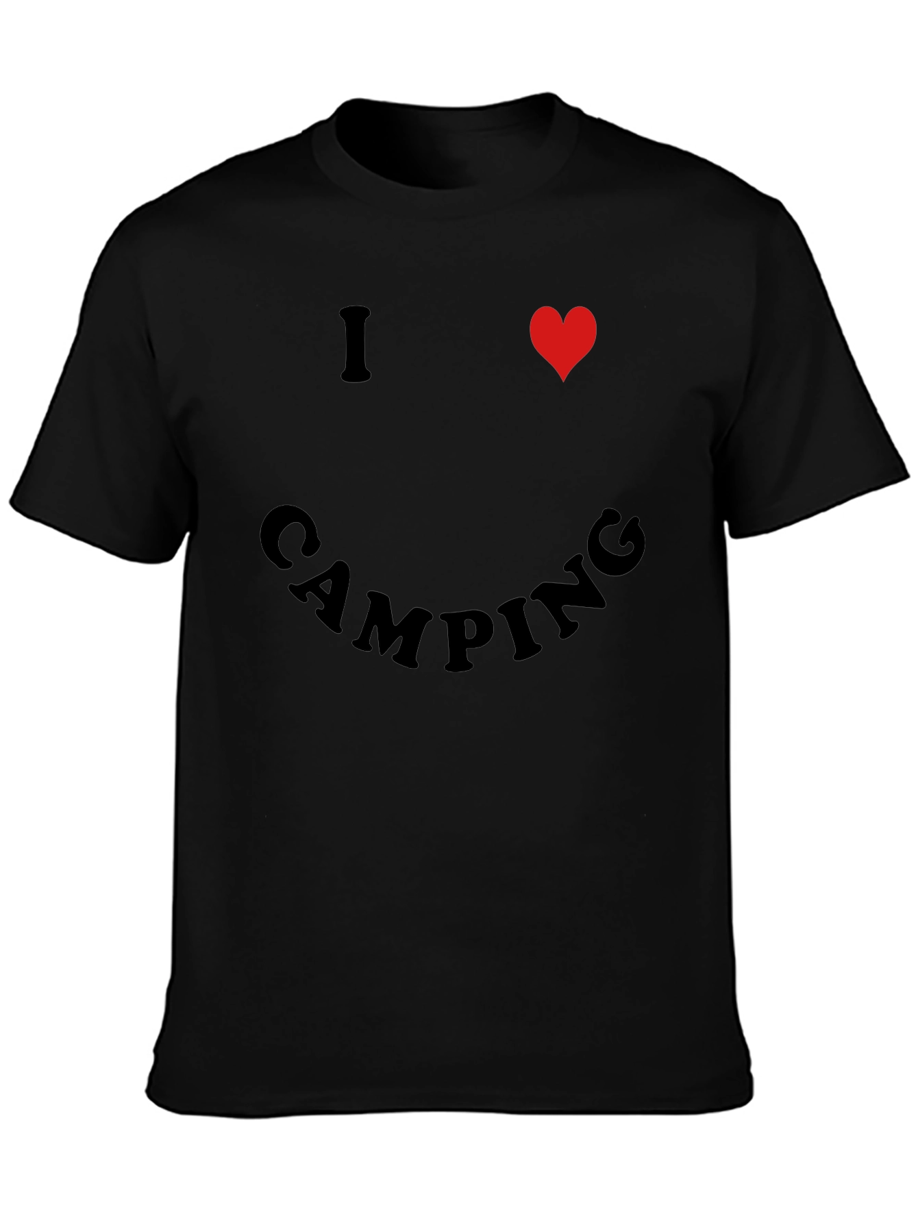 I Heart Camping Black T-Shirt