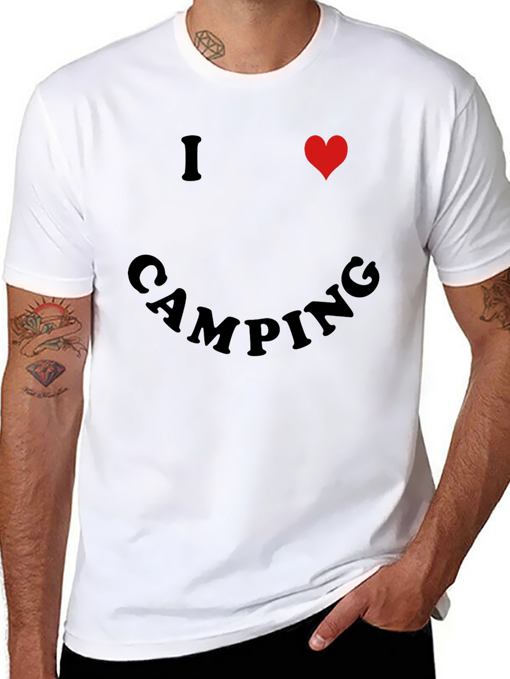 I Heart Camping Black T-Shirt