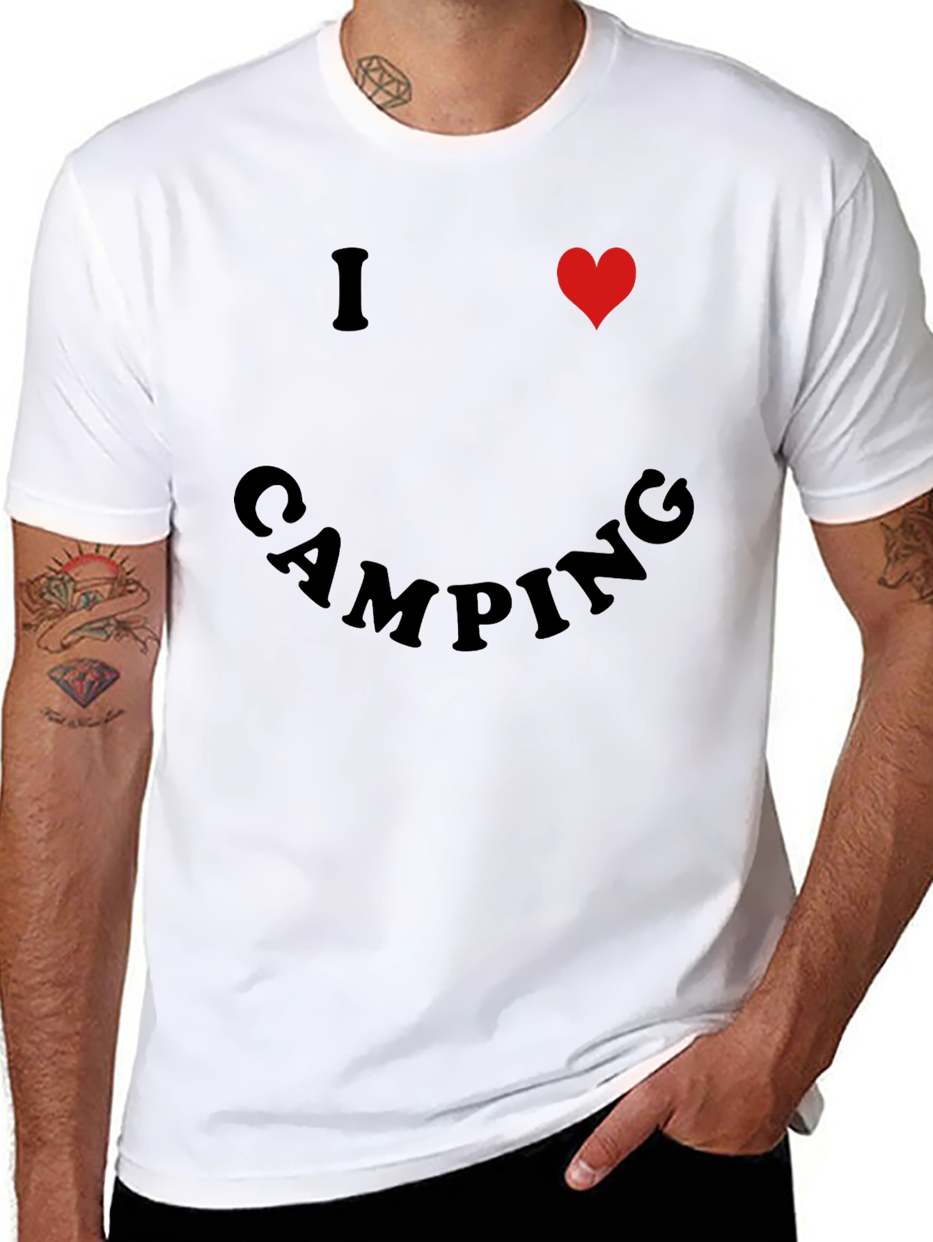 I Heart Camping Black T-Shirt