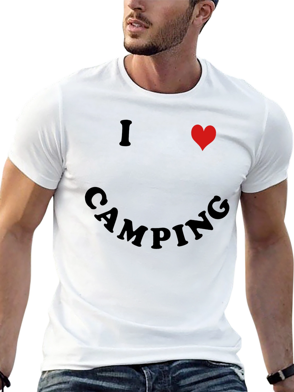 I Heart Camping Black T-Shirt