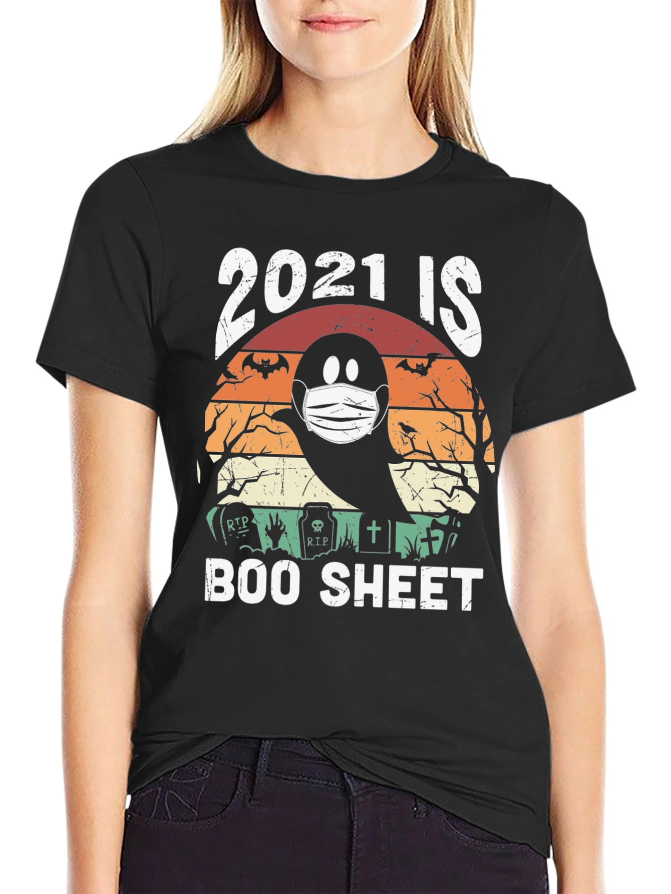 2021 is Boo Sheet Halloween T-Shirt